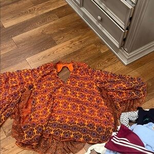 Free People Vibrant Long Sleeve Dress